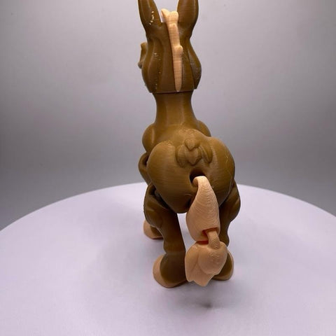 Flexi Donkey 3D Printed Donkey Figurine - Brown Color, Simple Design, Flexi Factory Donkey
