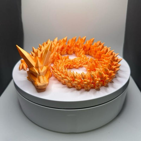 24” Single Color Crystal Dragon – Articulated 3D Printed Fantasy Figurine with Unique Design and Colorful Accents