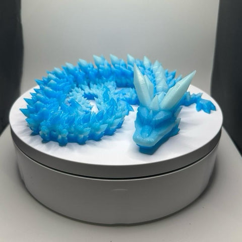 24” Single Color Crystal Dragon – Articulated 3D Printed Fantasy Figurine with Unique Design and Colorful Accents