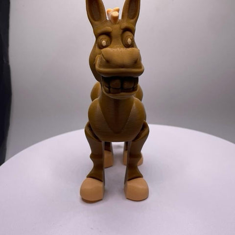 Flexi Donkey 3D Printed Donkey Figurine - Brown Color, Simple Design, Flexi Factory Donkey