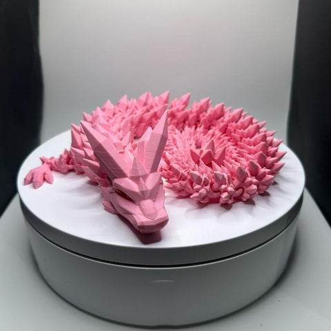 24” Single Color Crystal Dragon – Articulated 3D Printed Fantasy Figurine with Unique Design and Colorful Accents