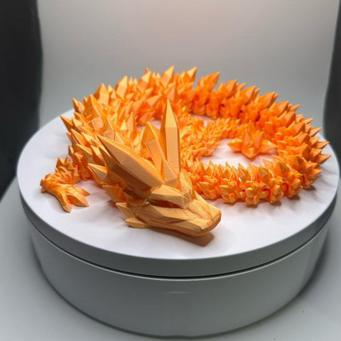 24” Single Color Crystal Dragon – Articulated 3D Printed Fantasy Figurine with Unique Design and Colorful Accents